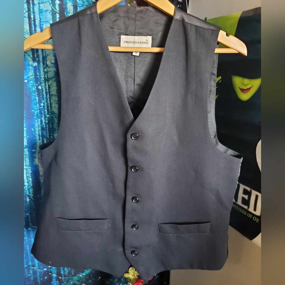 NWOT Black Pronto Uomo vest size Medium